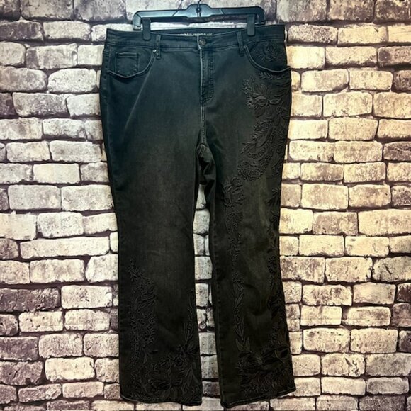 Chico's Pants - Chico's So Slimming Black Girlfriend Flare Style Jeans Size 16